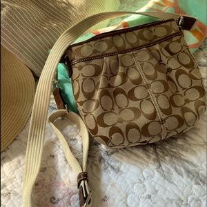 Coach over-the-shoulder small bag in Tan